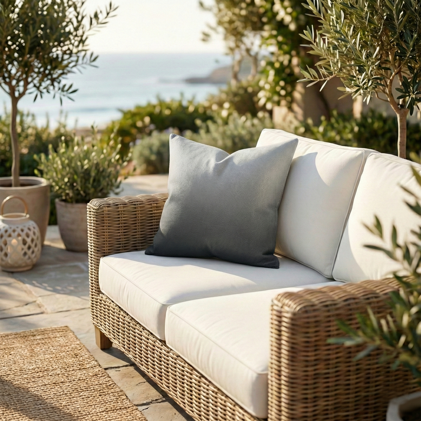 Big Sur - Ash Ombre Double Sided Indoor/Outdoor Pillow for Patio (20" x 20")