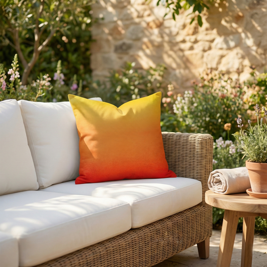 Sunset Outdoor Pillow, flat product shot
