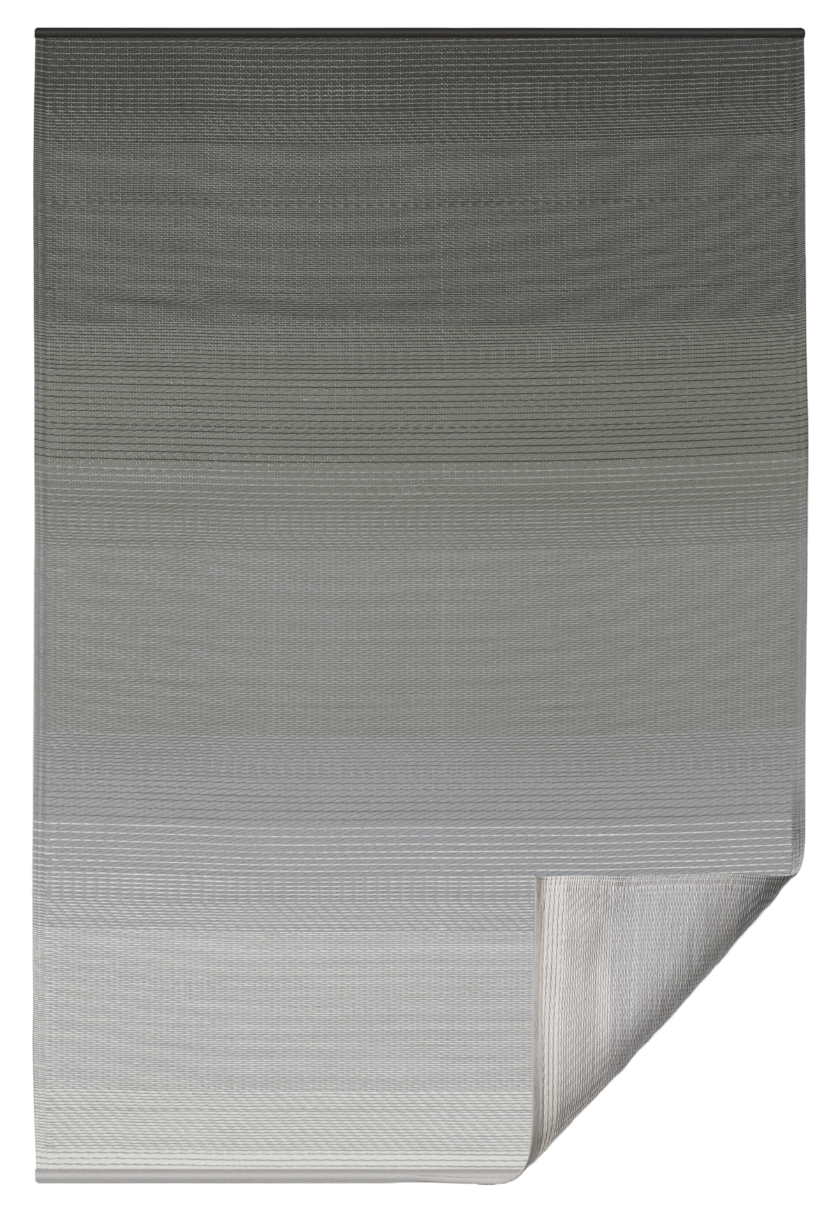 Ash Outdoor Rug, folded corner showing woven texture