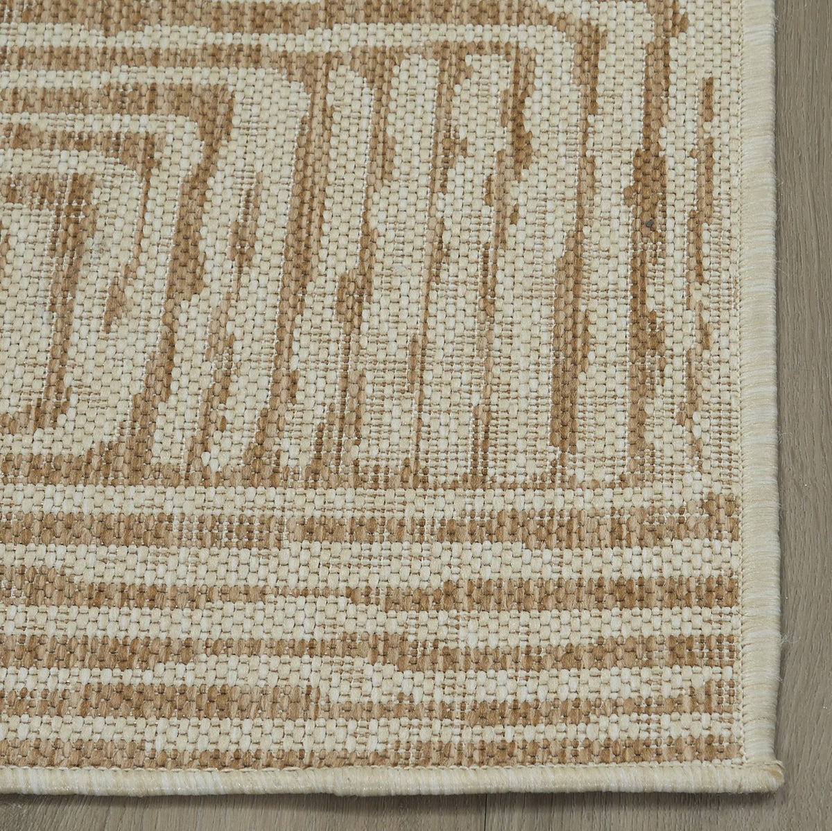 Beige Outdoor Rug, close-up of weave texture