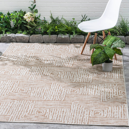 Beige Outdoor Rug, lifestyle patio scene