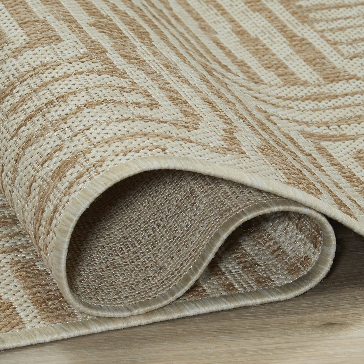 Beige Outdoor Rug, close-up of pile texture