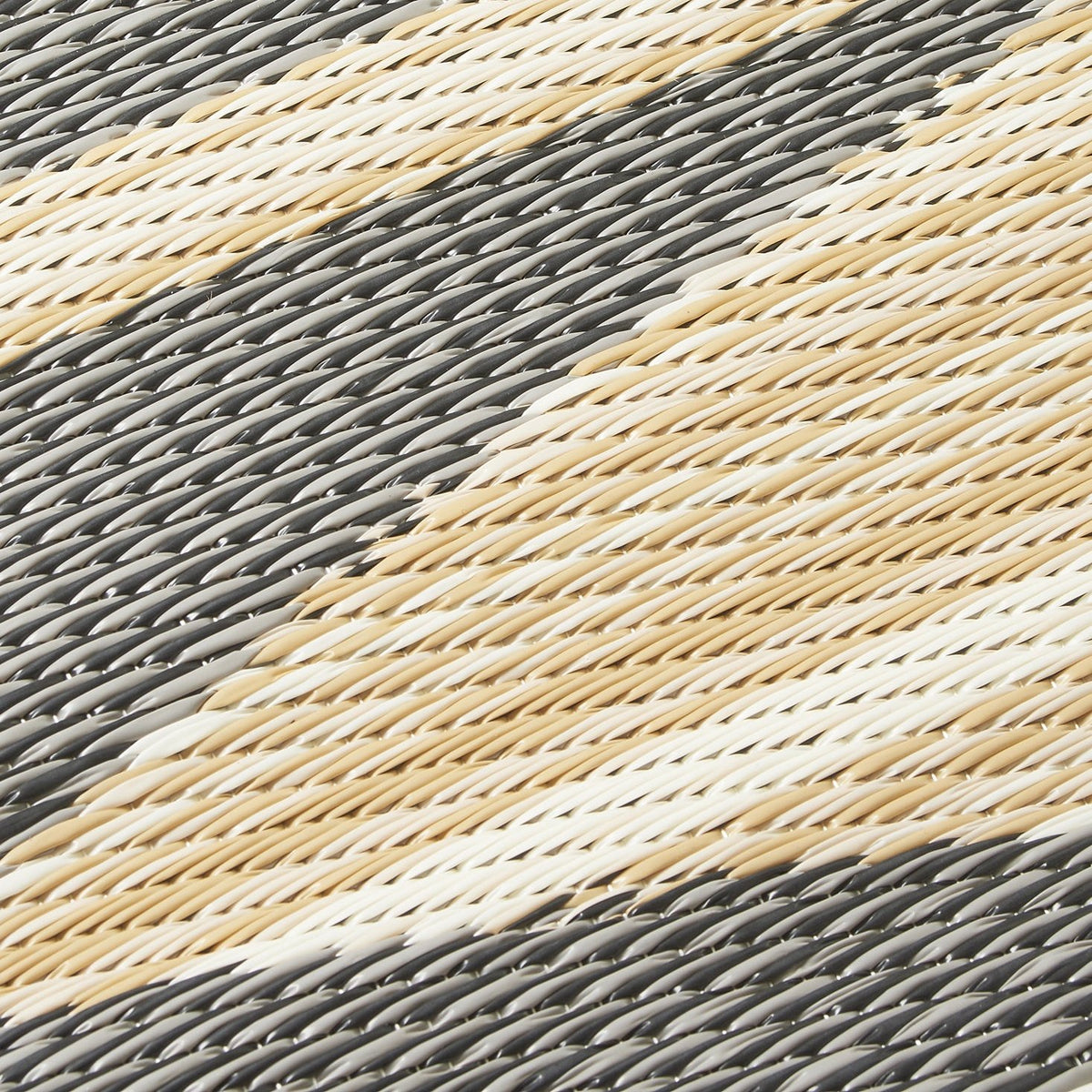 Natural & Black Outdoor Rug, close-up of weave texture