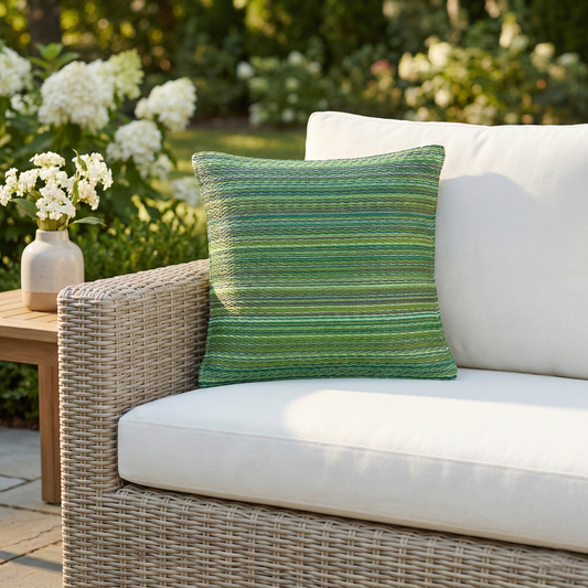Green Outdoor Pillow, flat product shot