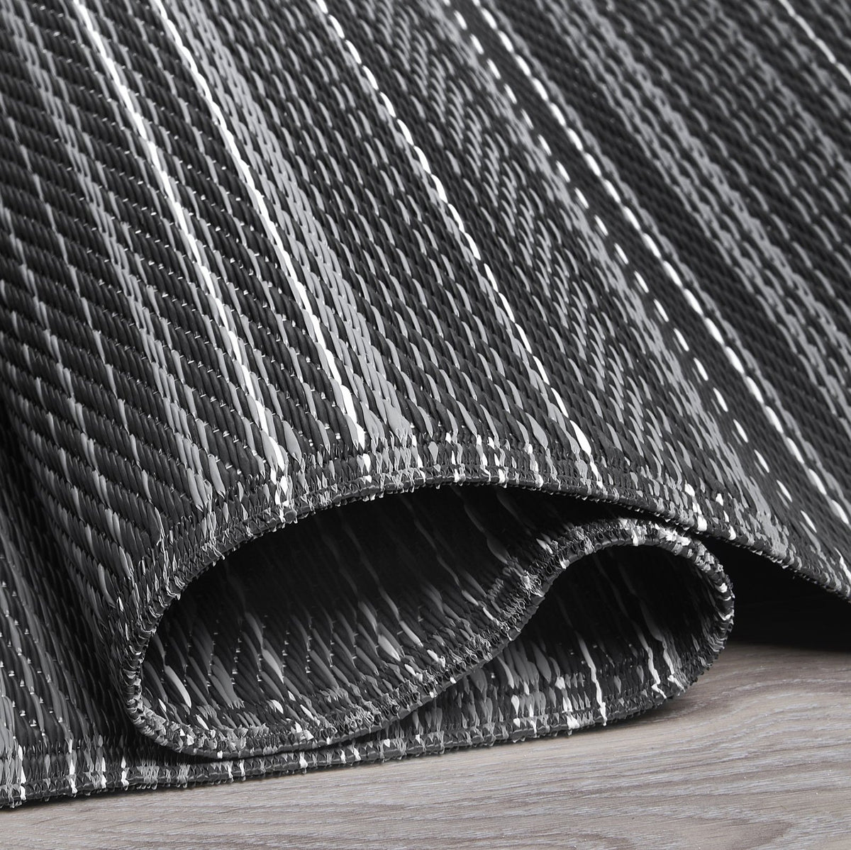 Midnight Outdoor Rug, close-up of pile texture