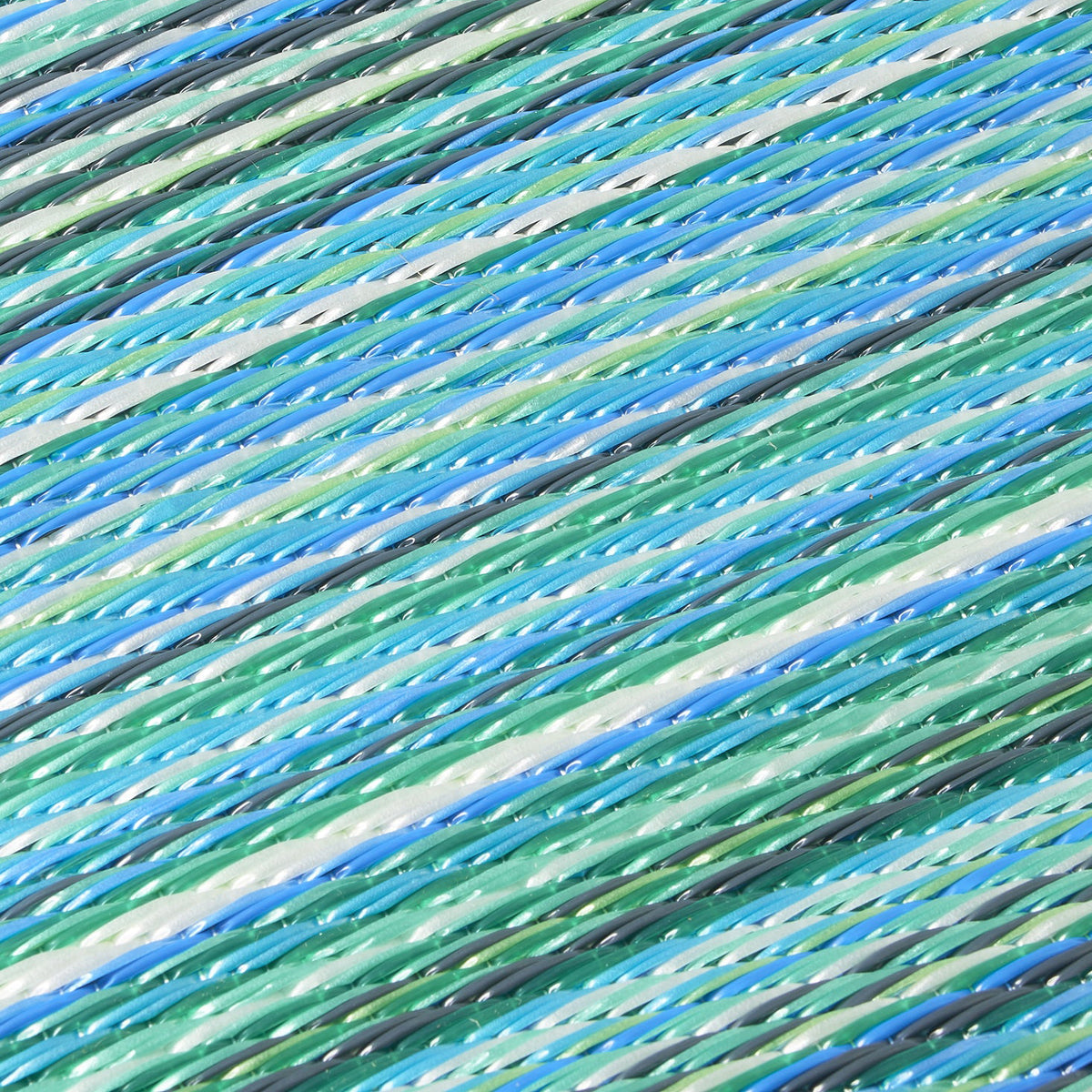 Turquoise Outdoor Rug, close-up of weave texture