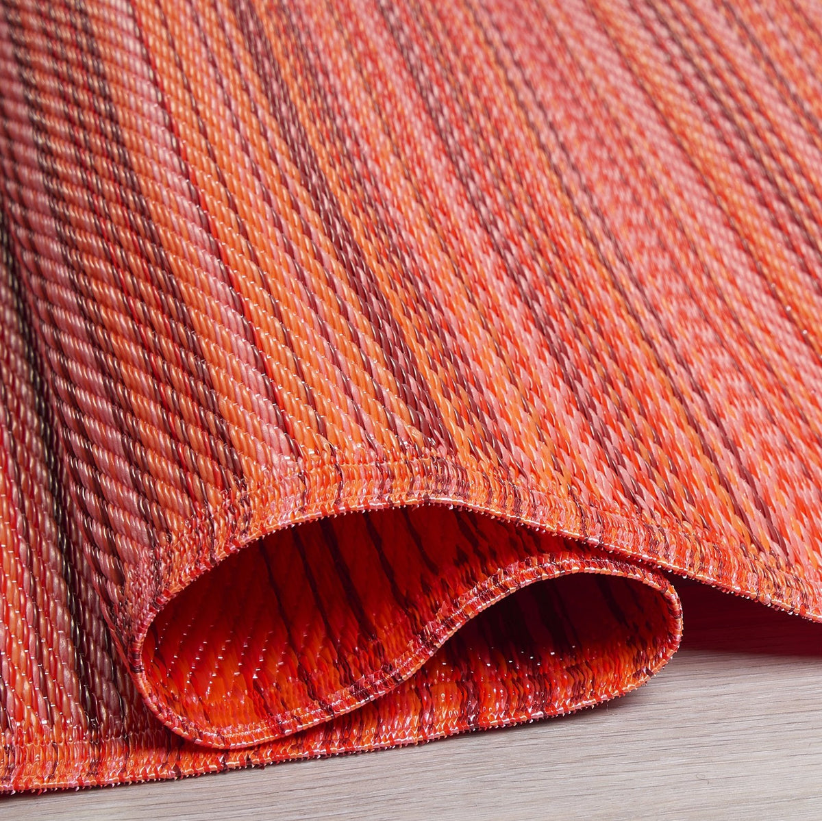 Turquoise Outdoor Rug, size view of rug laid flat 2.5x8 in Sunset