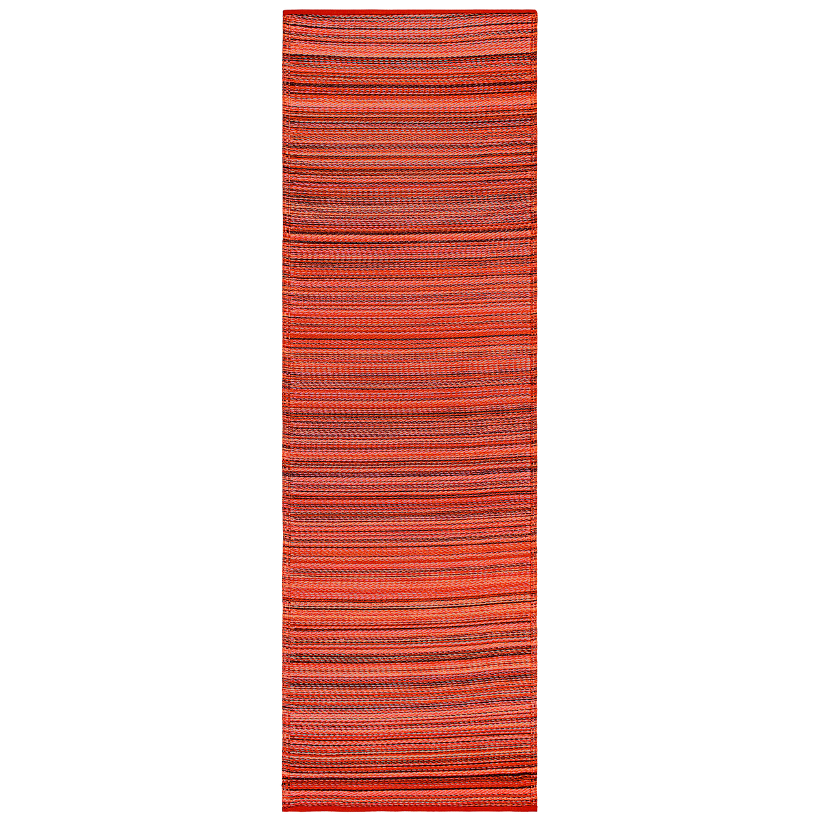 Turquoise Outdoor Rug, size view of rug laid flat 2.5x8, Sunset tones