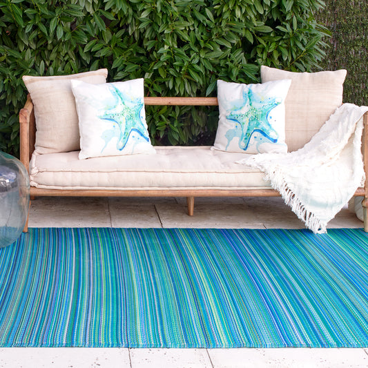 Cancun Outdoor Rug for Patio, Turquoise