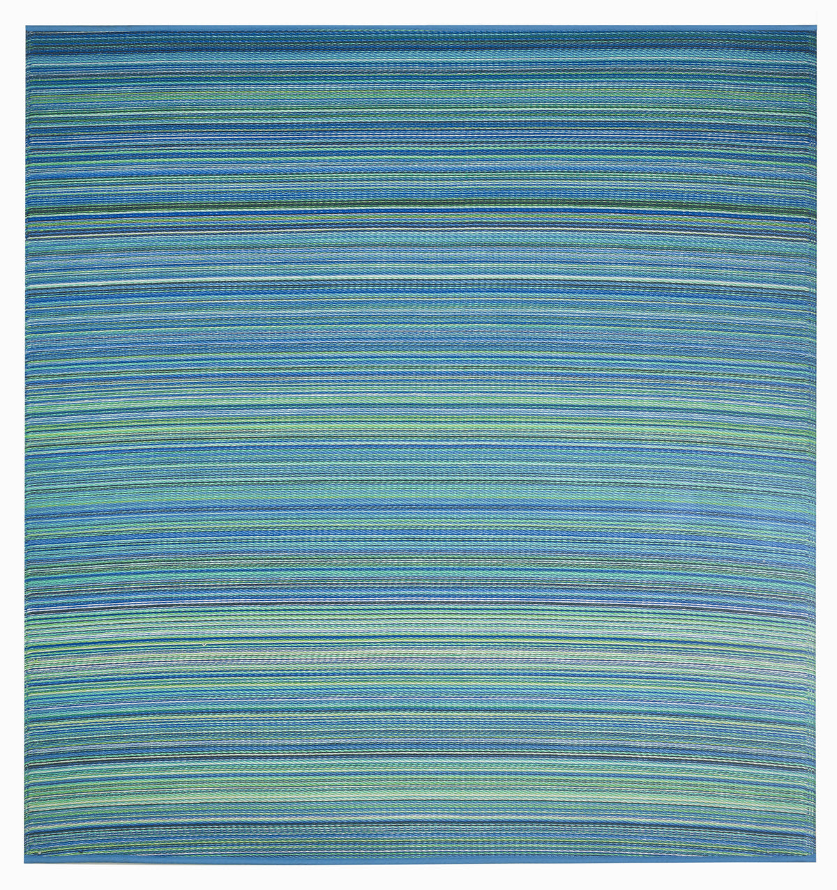 Turquoise Outdoor Rug, size view of rug laid flat 8x8 square