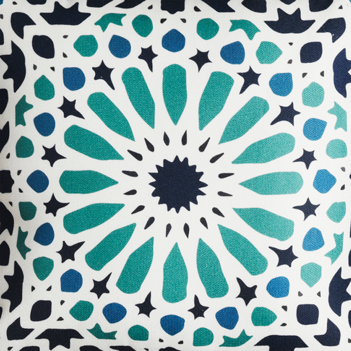 Multi Blue Outdoor Pillow, texture close-up