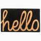 Cursive Hello Doormat (18" x 30" Thick) Handwoven, Durable - Black