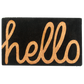 Cursive Hello Black Doormat, flat product shot, second view