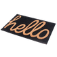 Cursive Hello Black Doormat, product view angle 3