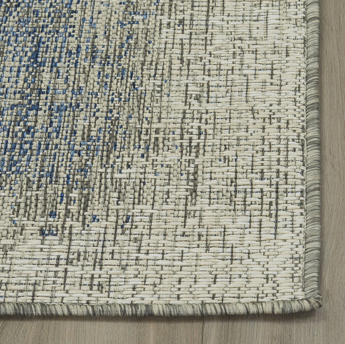 Blue Outdoor Rug, close-up of weave texture