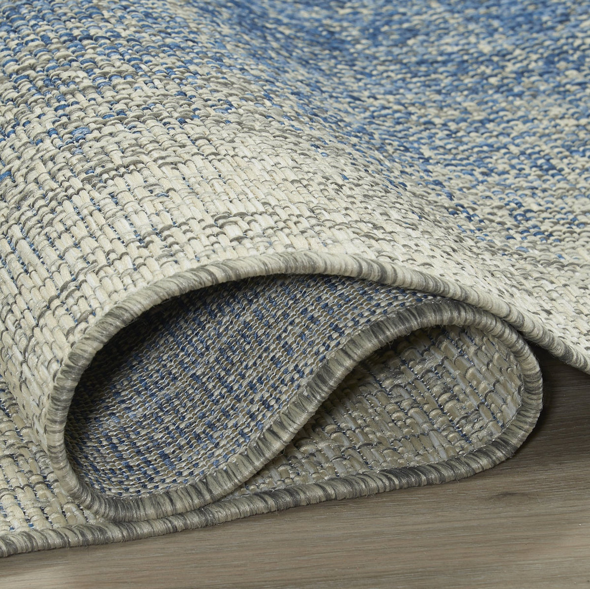 Blue Outdoor Rug, close-up of pile texture