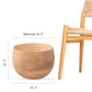 Size guide for medium mousse brown planter by a chair: 14.5 in opening, 12.5 in high, 15.3 in wide