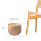 Size guide for small mousse brown planter by a chair: 12.3 in opening, 9.25 in high, 13 in wide