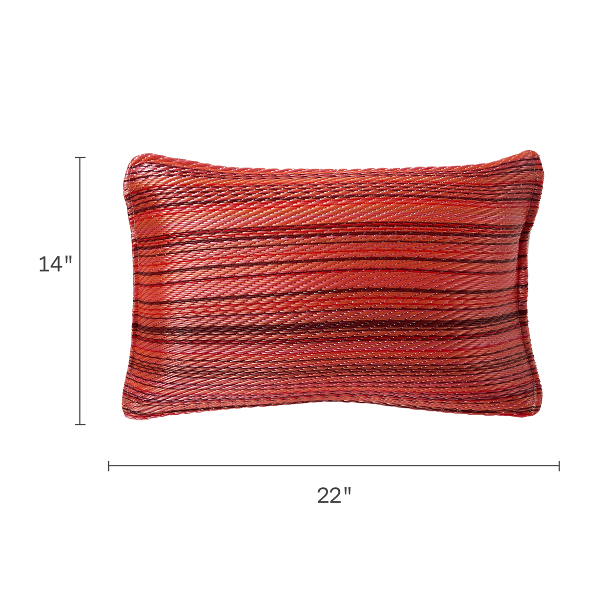 Sunset Outdoor Pillow, dimension size view, alternate angle