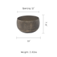 Size guide for small antique brass planter: 12 in opening, 7.8 in high, 13 in wide, 2.81 lbs