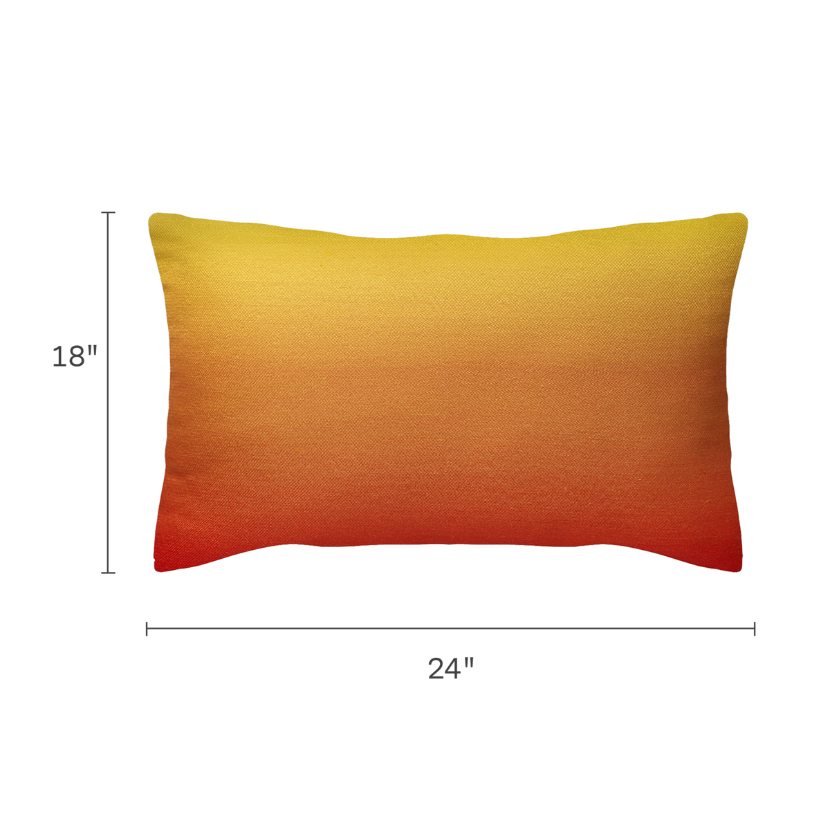 Sunset Outdoor Pillow, dimension size view, alternate angle