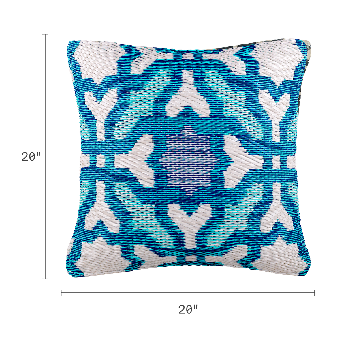 Multicolor Blue Outdoor Pillow, dimension size view