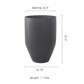 Size guide for large black planter: 12.5 in opening, 21.5 in high, 15.75 in wide, 7.71 lbs