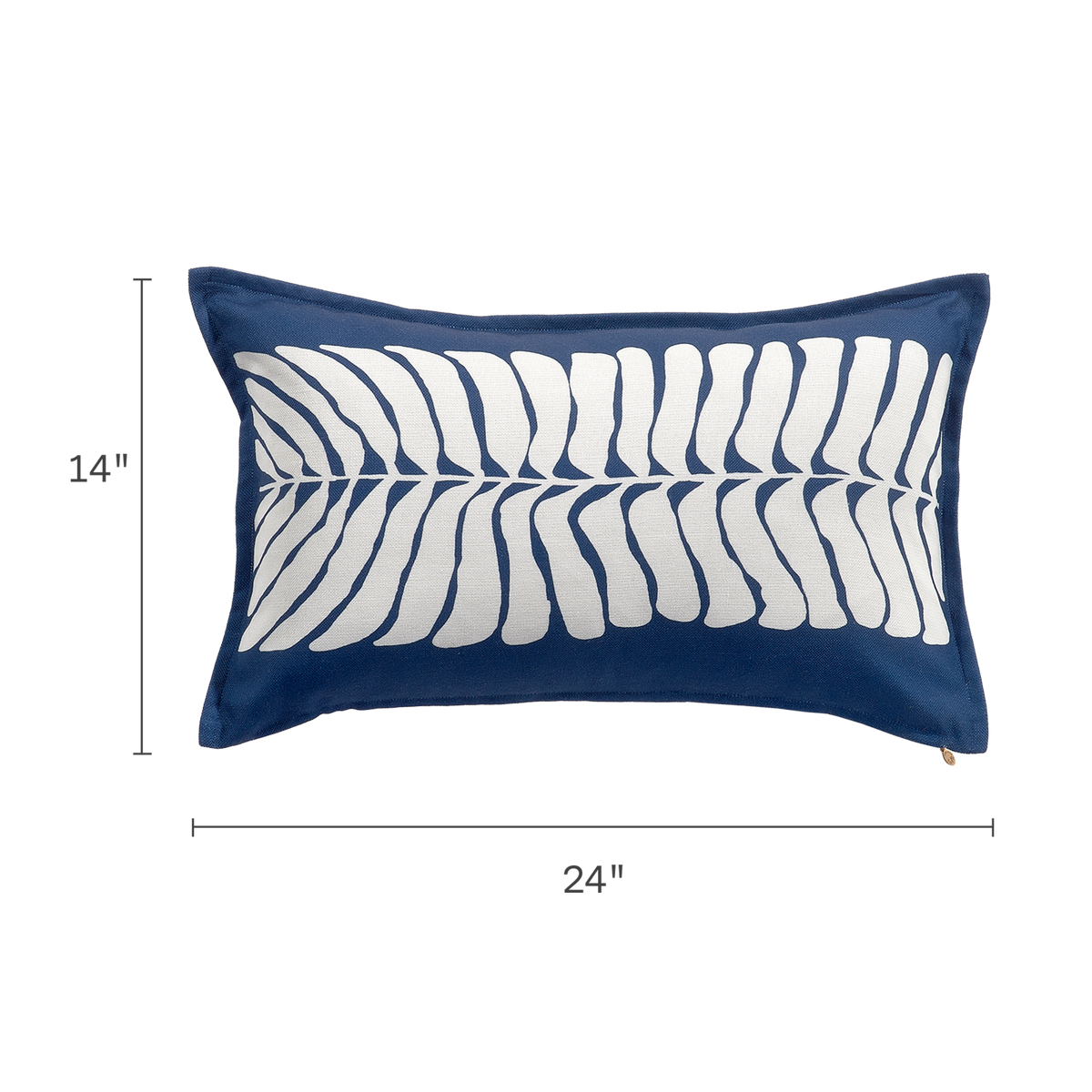Blue Outdoor Pillow, dimension size view, alternate angle