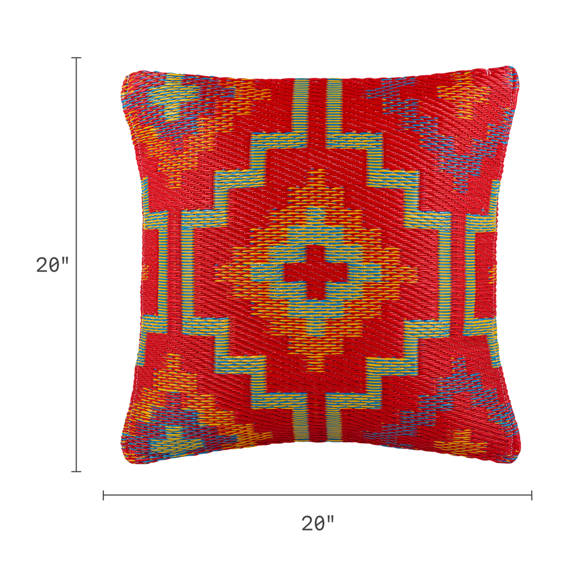 Orange & Violet Outdoor Pillow, dimension size view