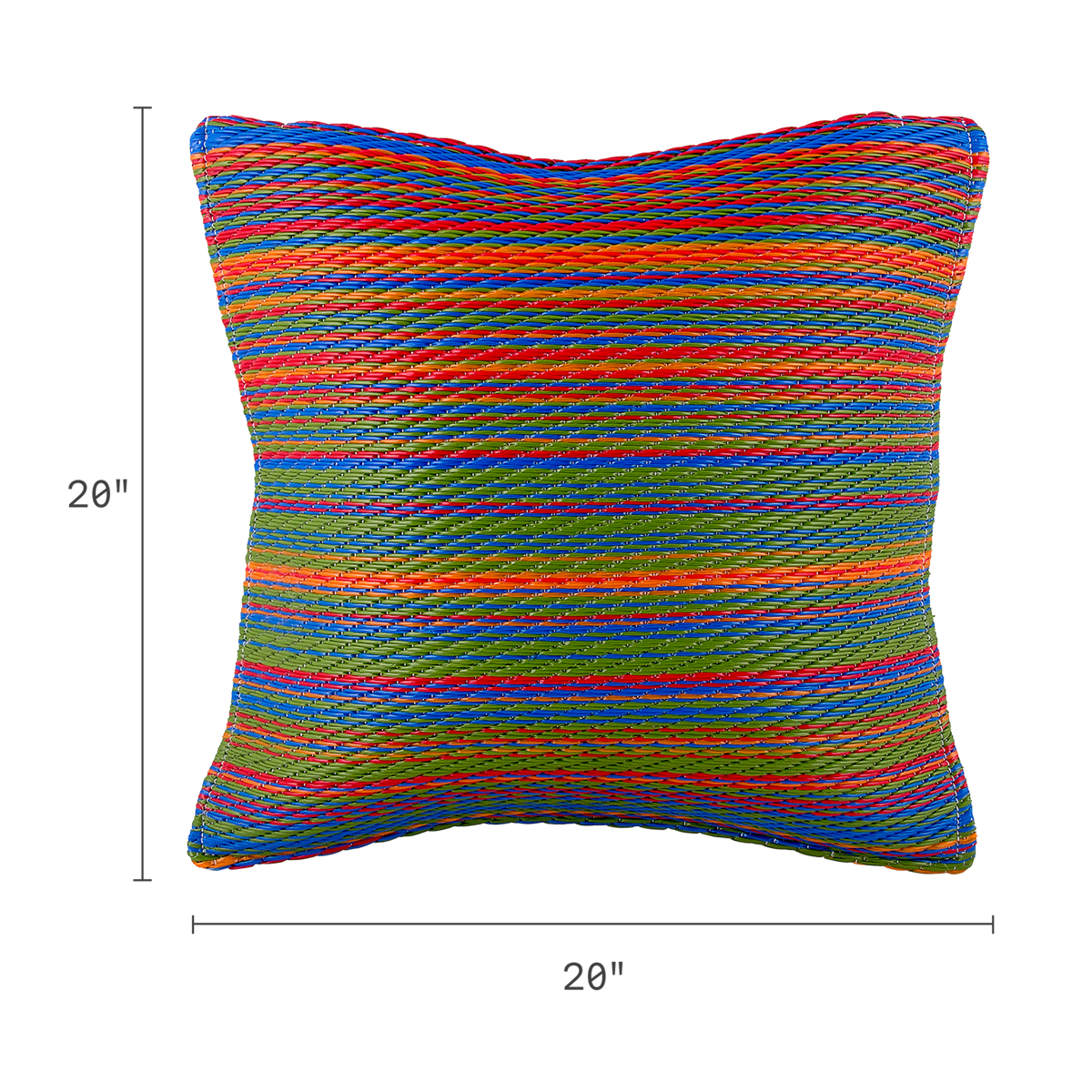 Multicolor Outdoor Pillow, dimension size view