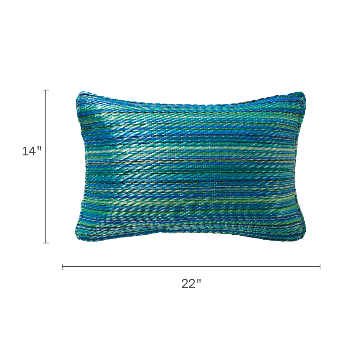 Turquoise Green Outdoor Pillow, dimension size view, second view