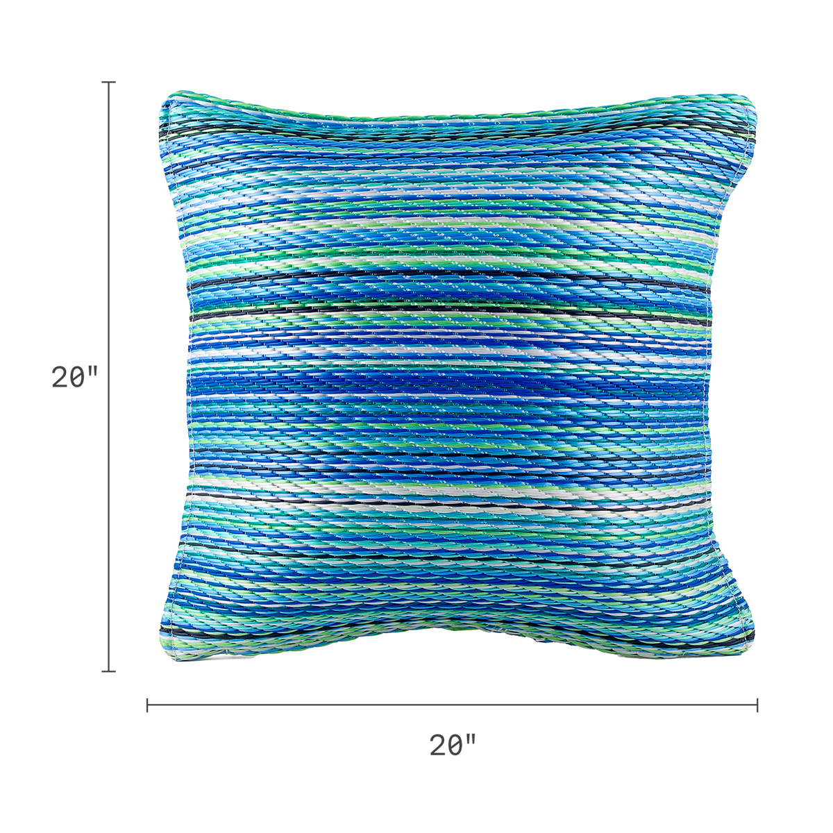 Turquoise Green Outdoor Pillow, dimension size view