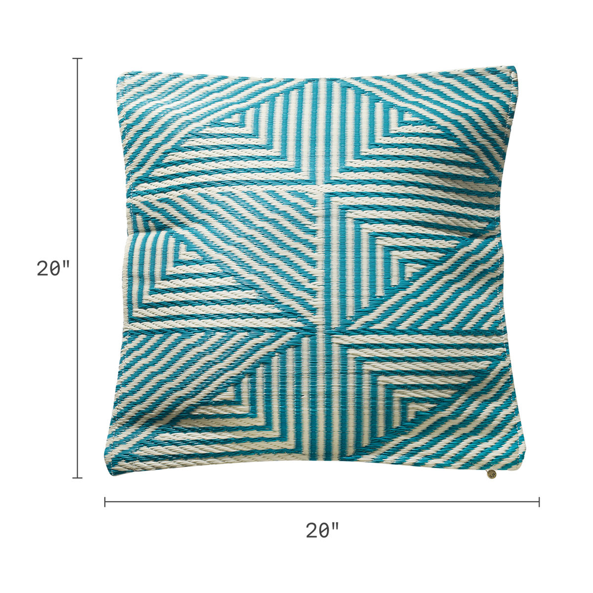 Teal Outdoor Pillow, dimension size view