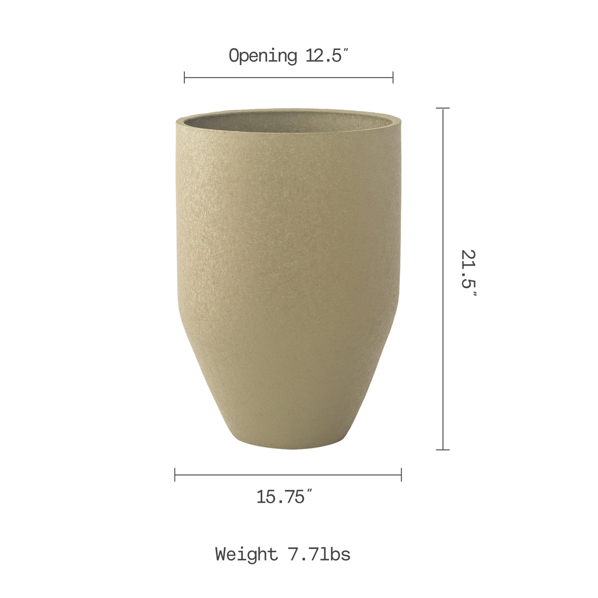 Green Planter, dimension size view, second view