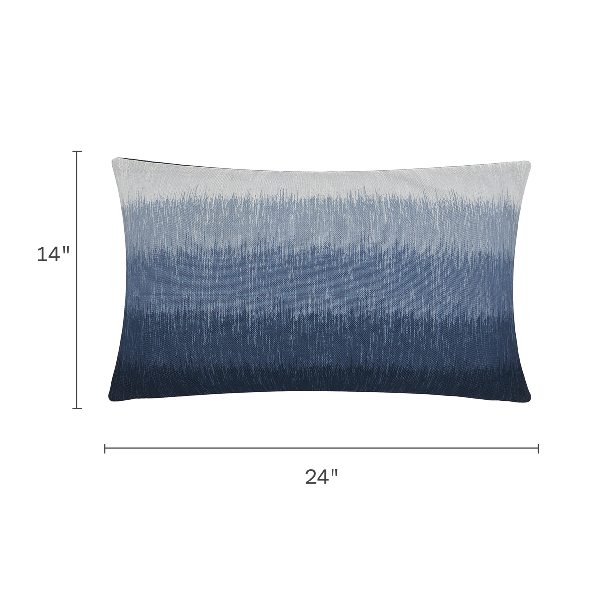 Blue Outdoor Pillow, dimension size view, alternate angle