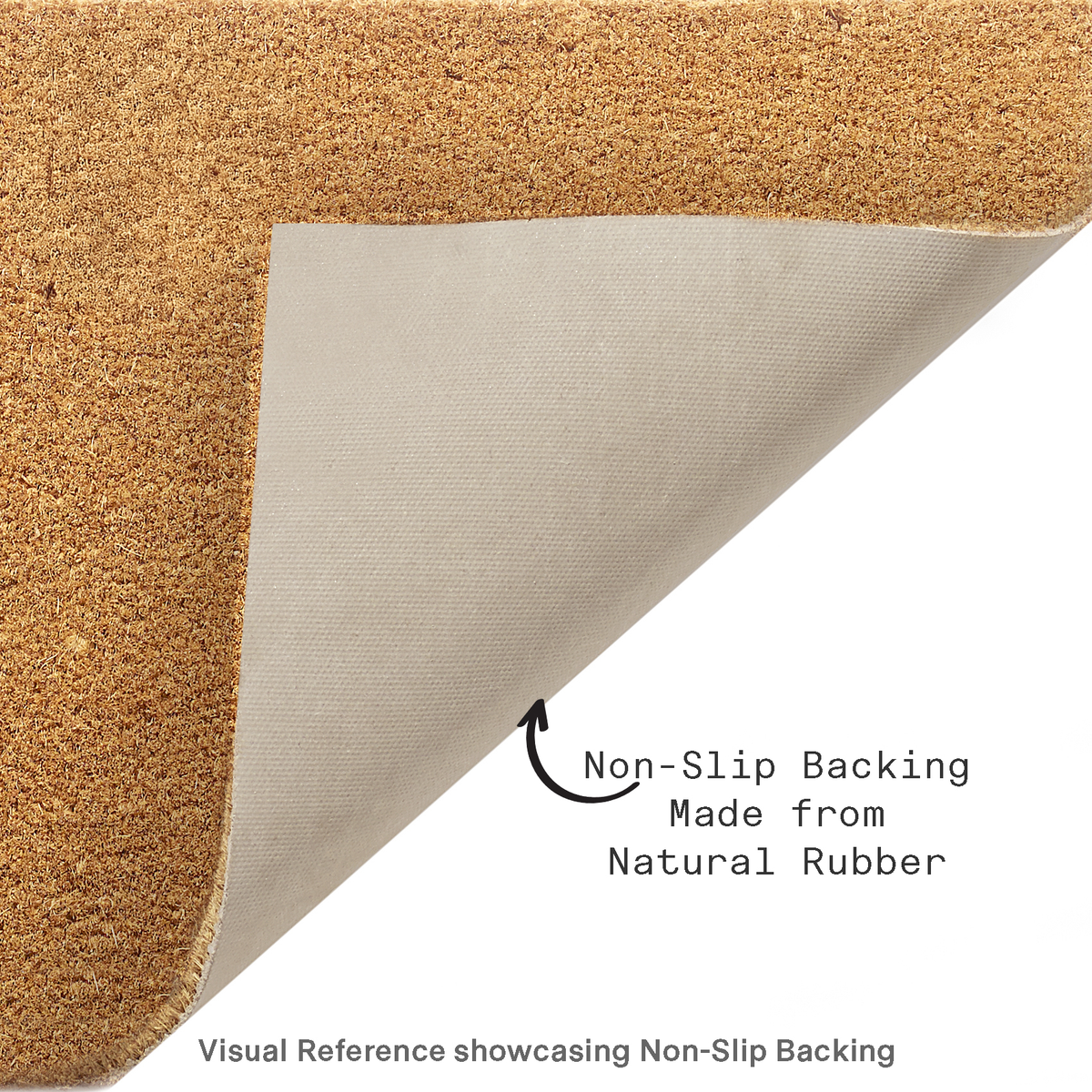 Birds On Branch Black Doormat, non-slip backing detail