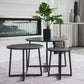 Drift Mid-Century Mango Wood Set of 3 Nesting Tables For Living Room - Black