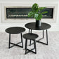 Drift Mid-Century Mango Wood Set of 3 Nesting Tables For Living Room - Black