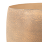 Texture close-up of mousse brown planter rim and crinkled metal side