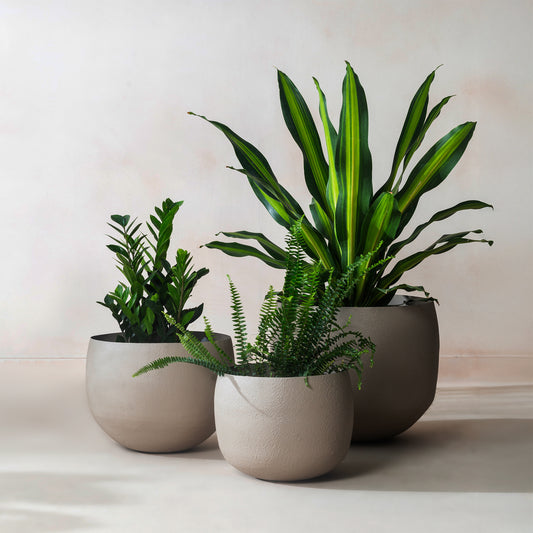 Stone Planter, flat product shot of planter set