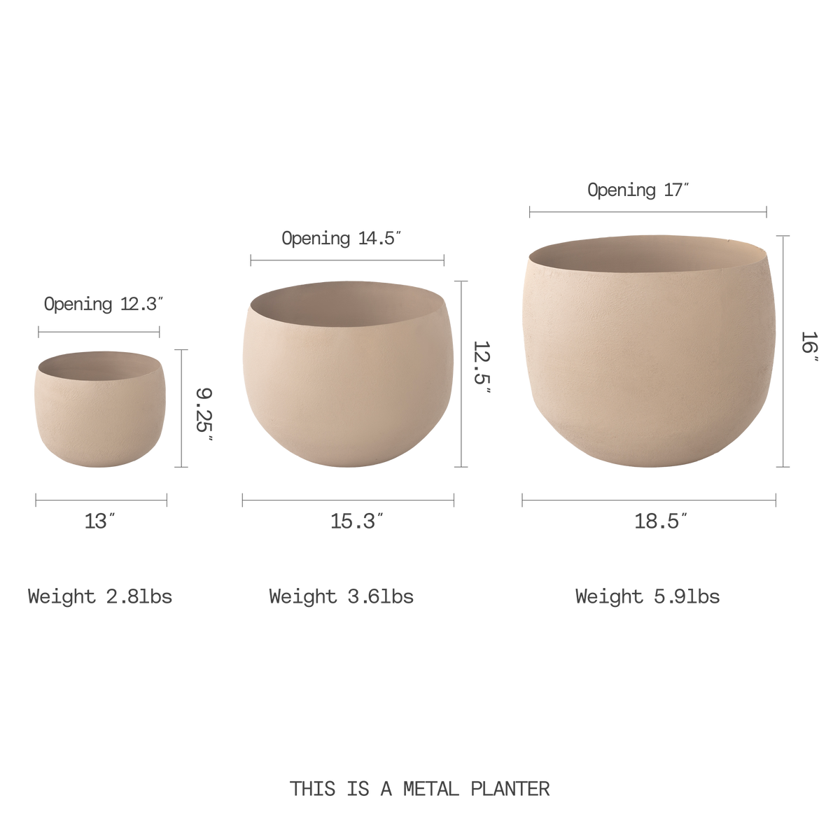 Stone Planter, flat product shot of planter set, alternate angle