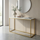 Evolve Contemporary Marble Console Table For Entryway - White/Gold 47"