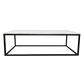 Evolve Contemporary Marble Coffee Table For Living Room - White/Black 47"