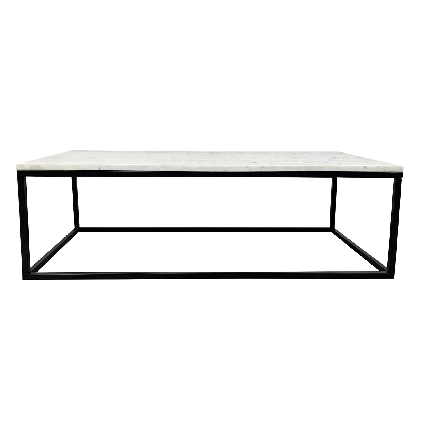 Evolve Contemporary Marble Coffee Table For Living Room - White/Black 47"