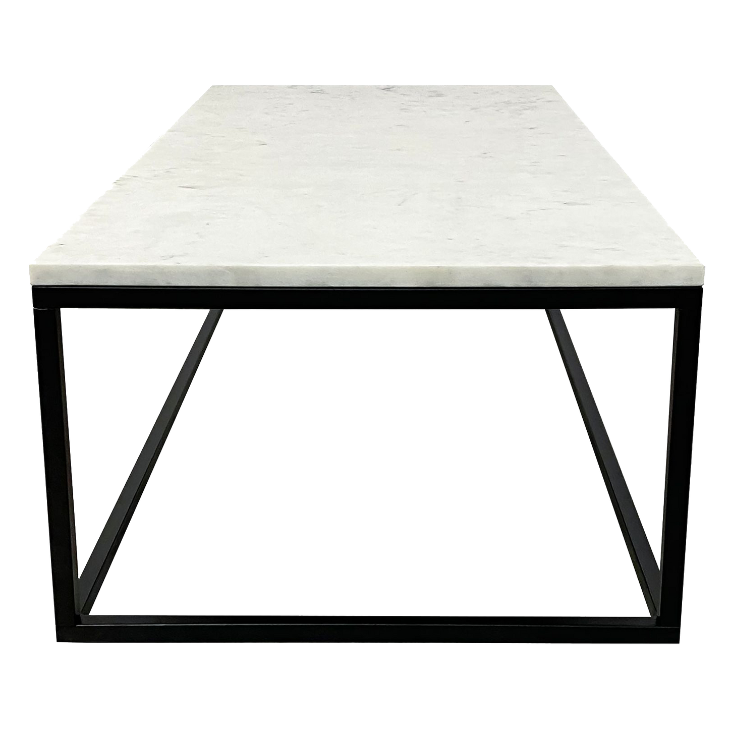 Evolve Contemporary Marble Coffee Table For Living Room - White/Black 47"