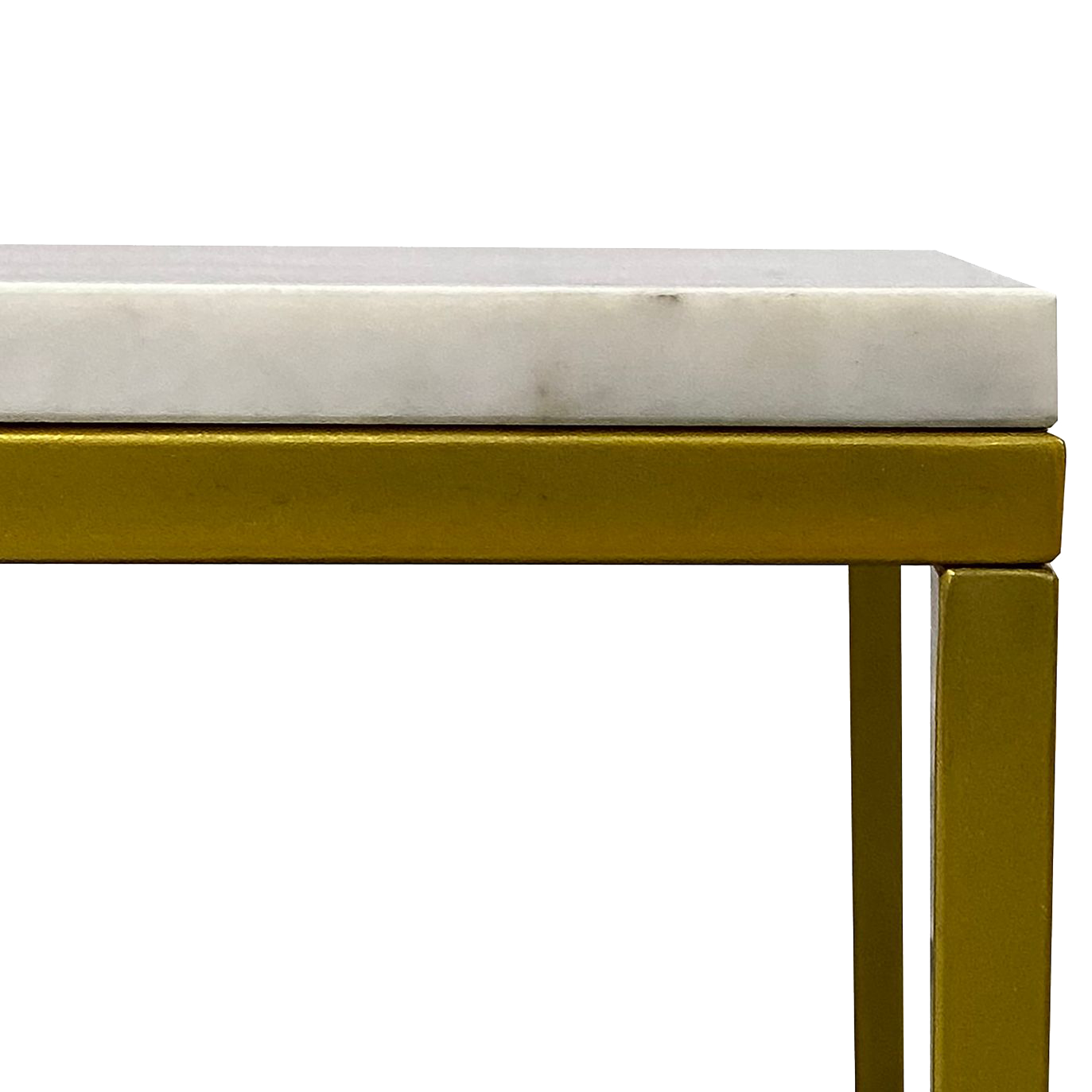 Evolve Contemporary Marble Coffee Table For Living Room - White/Gold 47"