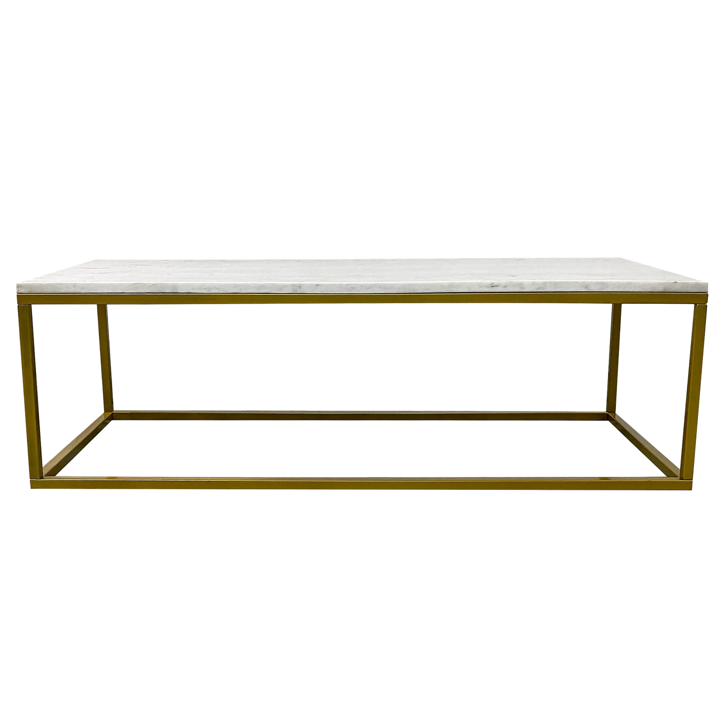 Evolve Contemporary Marble Coffee Table For Living Room - White/Gold 47"