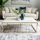 Evolve Contemporary Marble Coffee Table For Living Room - White/Gold 47"