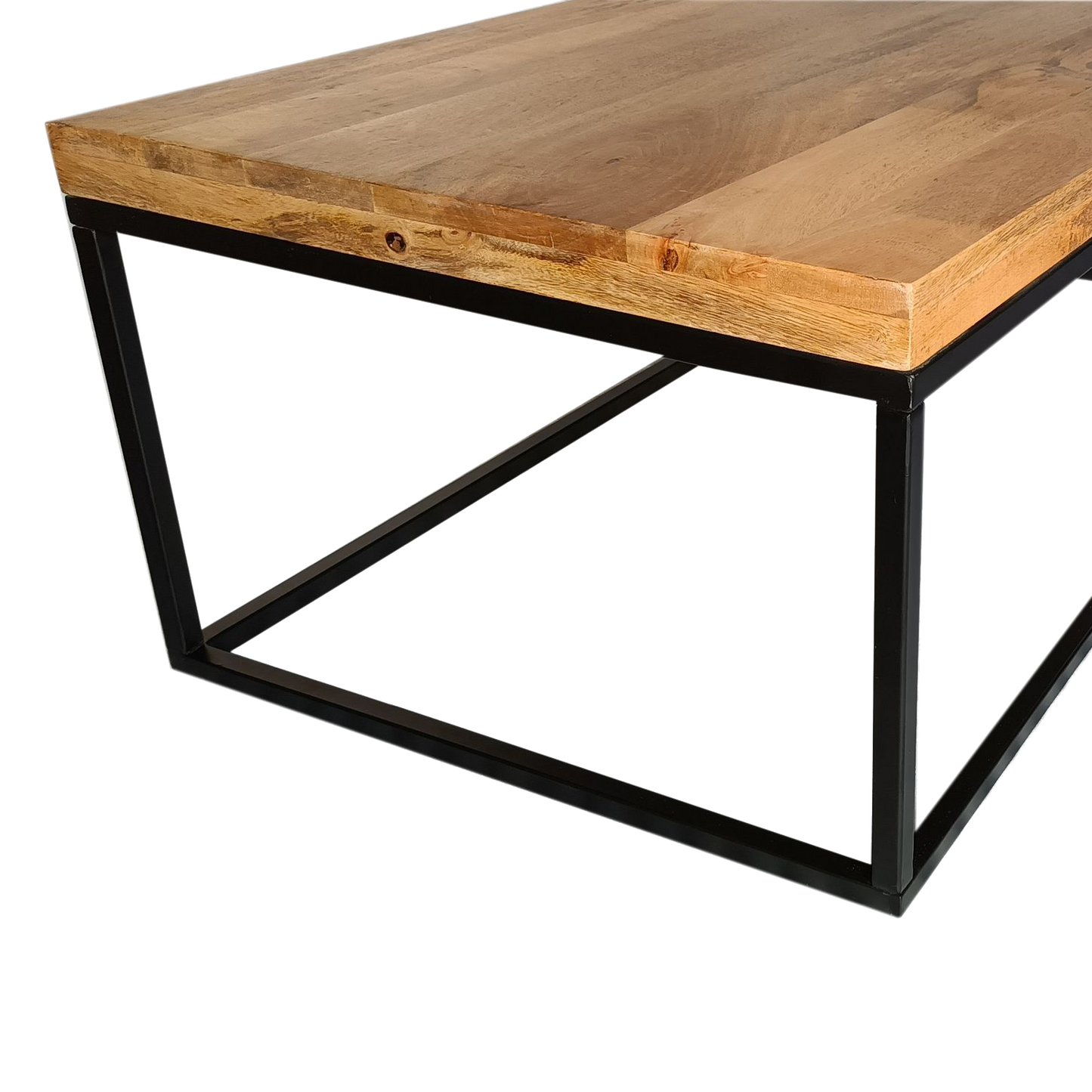 Evolve Industrial Mango Wood Coffee Table For Living Room - Natural 47"