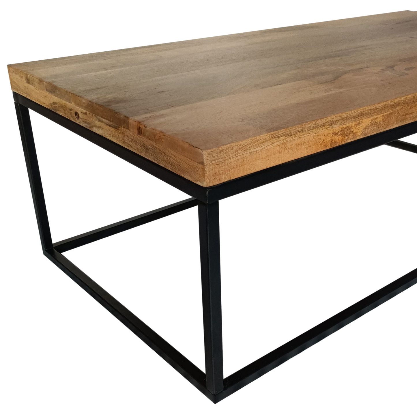 Evolve Industrial Mango Wood Coffee Table For Living Room - Natural 47"